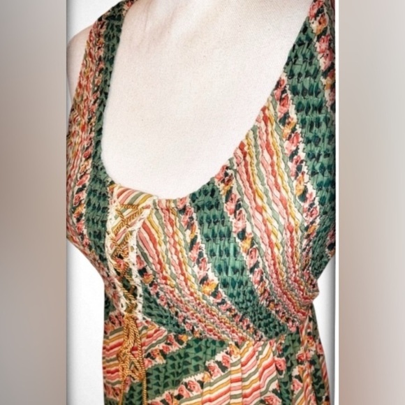 VINTAGE 70s Jody T of CA Maxi Dress Green and pink Size 9 (w) - Picture 3 of 6